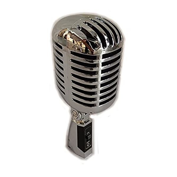 skull microphone, dynamic microphone, silver