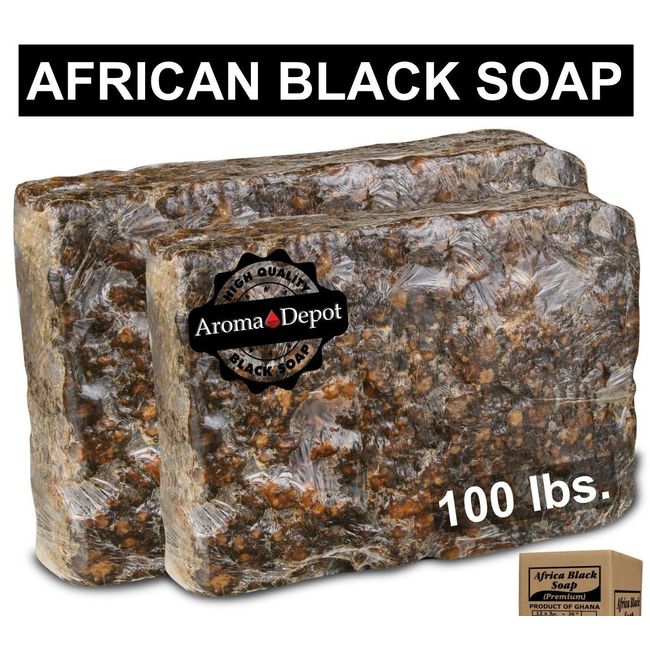 Aroma Depot 1 lb African Black Soap / 16 oz 100% Natural Raw Soap