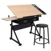 Adjustable Drafting Drawing Table Craft Tiltable Tabletop with Stool Cozy Stool