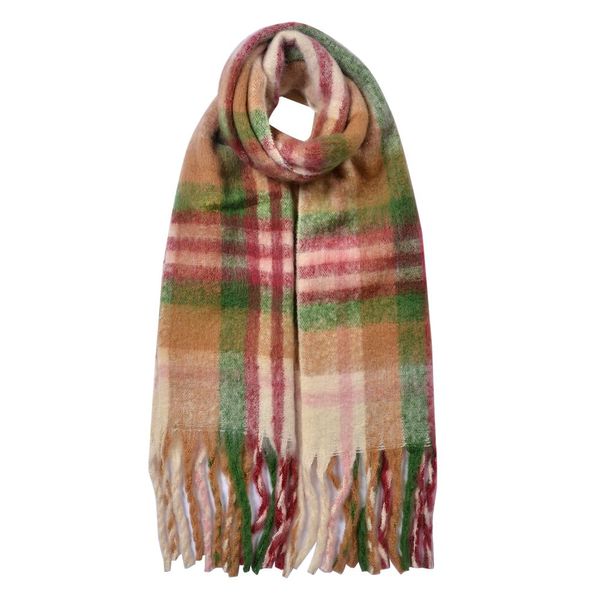 Clayre & Eef Winterschal Damen 35x212 cm Grün Synthetisch