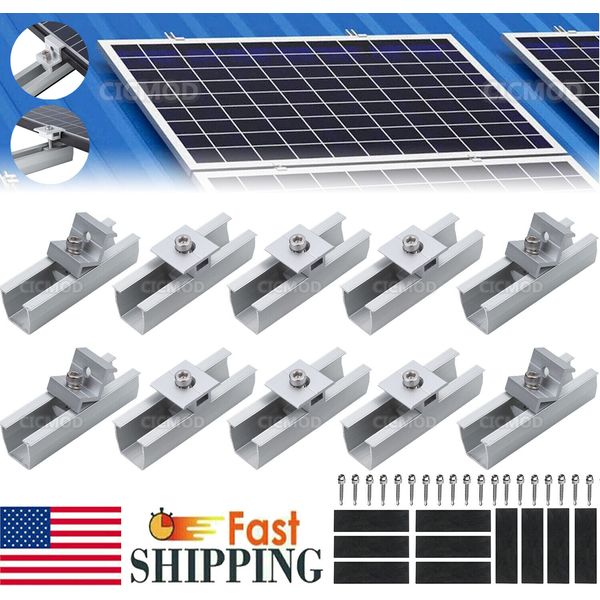 Solar Panel Mounting Brackets Kit Fixing Clamp Set System for 1-4x Solar Panels