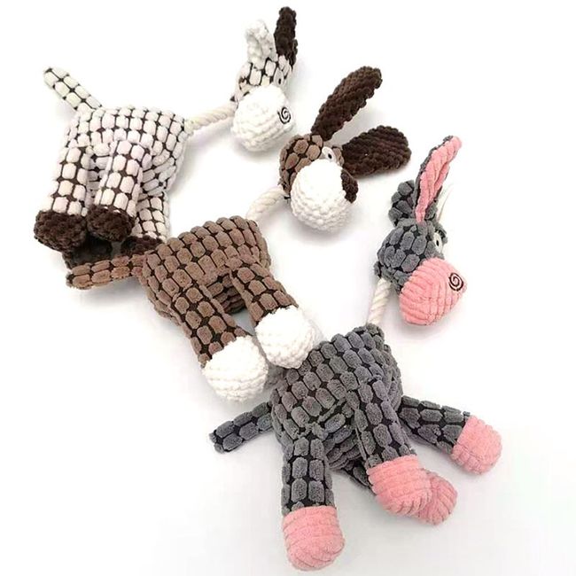 Donkey Shape Dog Toys for Small Dogs Soft Squeaky Dog Toys Plush