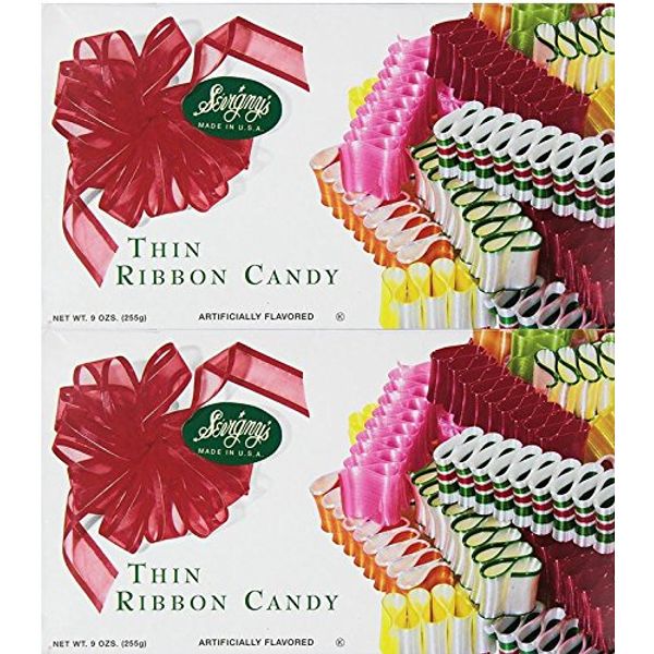 Sevigny's Thin Ribbon Candy - Made in USA. 9 Oz. Box, (2 Pack)