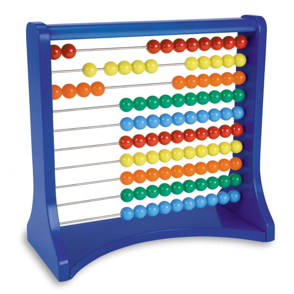 Learning Resources Ten – Row Abacus [Math Teaching Materials 100 Ball Abacus] Colorful 10 Row Abacus Genuine
