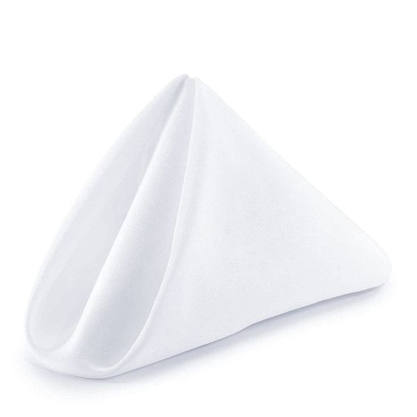 Weddecor 20 Inch White Cotton Polyester Table Napkin for Home, Hotel, Dinning, Wedding, Banquet, Party, Events, Hemmed Edges Lightweight & Machine Washable, Single