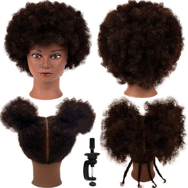 Mannequin Head with Human Hair Manikin Head 16 inch 100% Real Hair Doll Head for Hair Styling Salon Training Head Cosmetology Braiding Practice Hair Mannequin Head Training Head