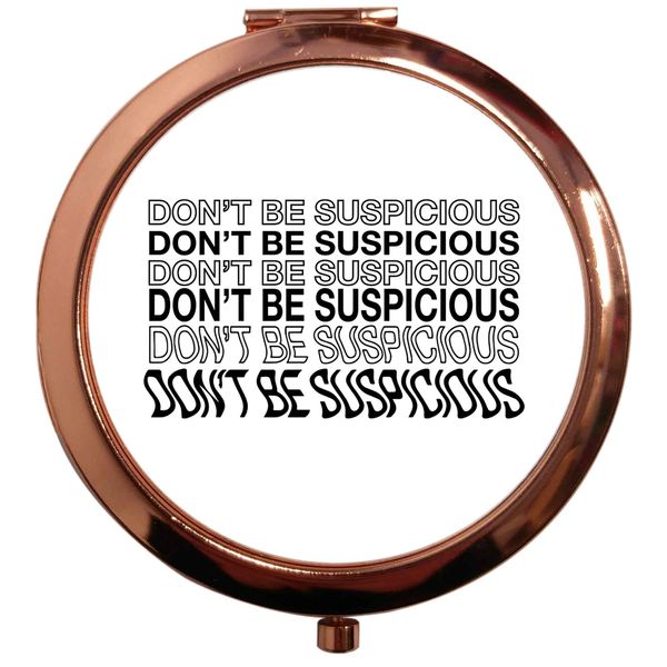Flox Creative Rose Gold Circle Compact Mirror Don't be Suspicious