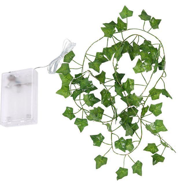 10M Artificial Ivy Leaf Fake Plant Vine String Light Battery Operated Maple  Leaf Garland Fairy Light Greenery Bedroom Wall Decor