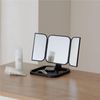 Belca DI-C3BK Tabletop Mirror, Foldable, Compact Three-Sided Mirror, Width 9.1 x Depth 5.7 x Height 5.7 inches (23 x 14.5 x 14.5 cm), Black, Compact, Stand Mirror, Makeup Mirror, Cosmetic Mirror