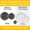 Nervure 350PCS Black Plastic Plates - Black Plastic Dinnerware Sets for 50 Gu...