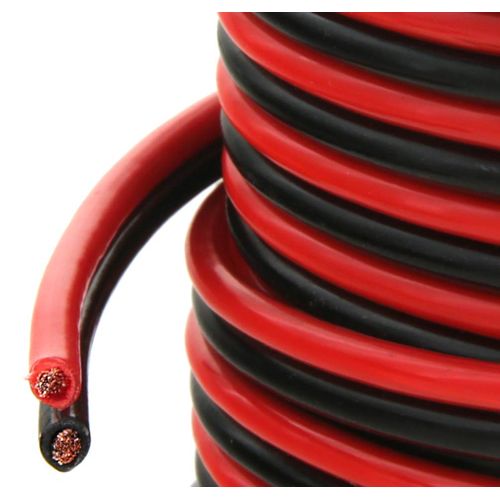GS Power 100% Copper 10 AWG (American Wire Gauge) OFC Wire. 25 FT Red & 25 FT Black Bonded Zip Cable for Car Audio Primary Remote Automotive Trailer Harness Wiring (Also in 6 & 8 AWG)