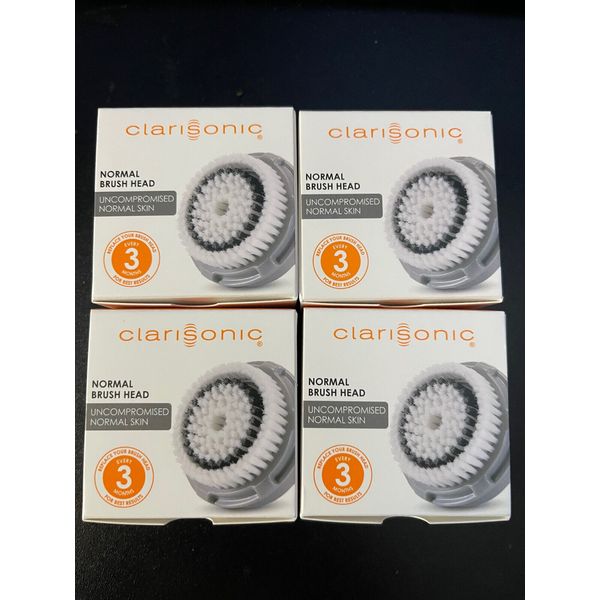 4 Pack Clarisonic NORMAL Replacement Brush Heads Mia2 Aria Plus Smart Profile