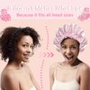 3 PCS Shower Cap for Women - Large Reusable Waterproof Shower Bath Caps,Double Layer Hair Cap Hat for Long and Thick Hair EVA Lined,Shower Cap for Women Men Ladies Spa Salon (White+Pink+Purple)