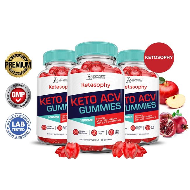 Ketosophy Keto ACV Gummies 1000MG Apple Cider Vinegar 180 Gummys