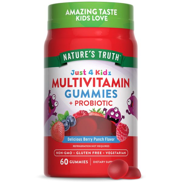 Kids Multivitamin Gummies | 60 Count | Plus Probiotic | by Nature's Truth