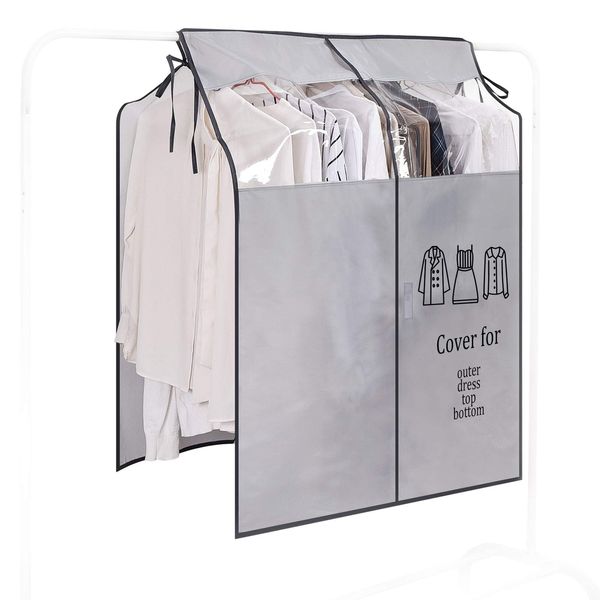 OTraki Hanger Rack Cover, Oxford with Transparent Window, Clothes Cover, Mildew Resistant, Insect Repellent, Clothes Cover, Velcro Closure, Heavy Duty, Oxford Material, Garment Cover, Heavy Duty,