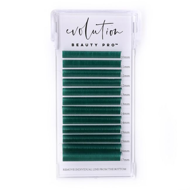 Colored Lash Extensions Easy Fanning Mixed Tray 10-17mm (Emerald)