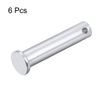 uxcell 6 Pcs Single Hole Clevis Pin 10mm x 45mm Flat Head Galvanized Solid Steel Link Hinge Pins