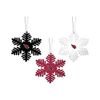 FOCO NFL Christmas Ornament Set - 3 Piece Multi-Colored Metal Snowflakes Holiday Tree Decoration – Show Your Team Spirit with Officially Licensed Football Fan Decor (Arizona Cardinals)