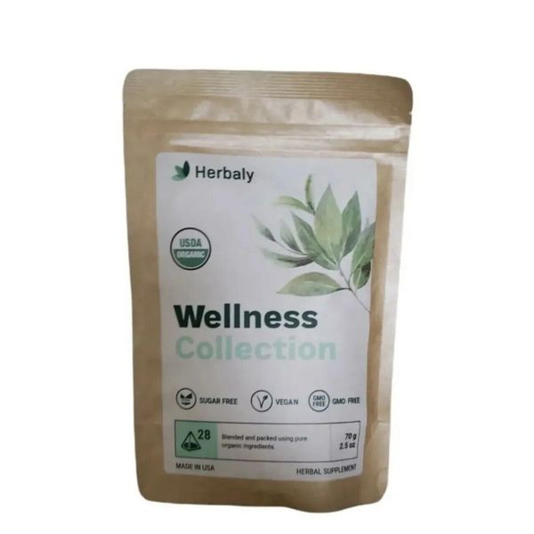 Herbaly Wellness Collection Tea - Vegan Gluten free 28 Count Per Bag