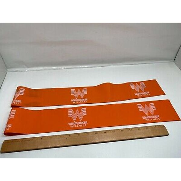 Whataburger Wellness Resistance Bands 2 Orange 42" x 3.125" Strength Bands