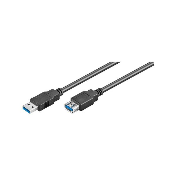 Goobay 93999 USB 3.0 Super Speed Extension Cable, Black, 3m Length