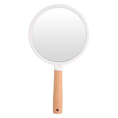 FRCOLOR Hand Mirror, Hand Mirror, Wooden Handle, Handheld Mirror, Makeup Mirror, Makeup Mirror, Makeup Mirror, Makeup Tools, Tabletop Mirror, Makeup Mirror, Salon, Barber Shop, Handheld Mirror