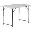 Folding Table 4' Portable Table Foldable Legs & Adjustable Height Utility Table