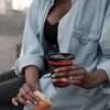 20oz Design Coffee Cups and Black Flat Lids Hot Cold Drinks Disposable 100pcs