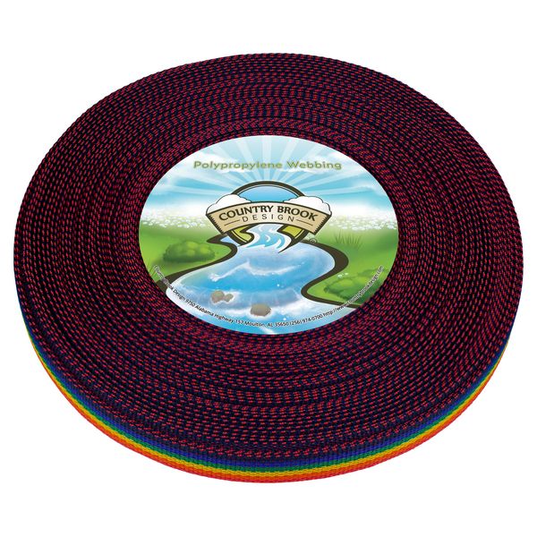 1" Rainbow Webbing - 30+ Colors - EDC Polypropylene Webbing For Climbing, 100Yds