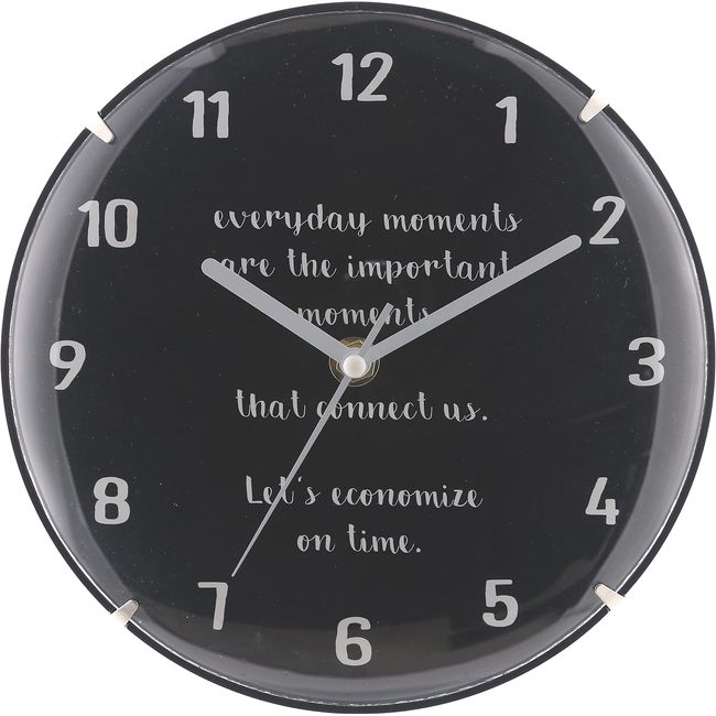 Fujiboeki 36887 Wall Clock, Black, Diameter 7.9 inches (20 cm), Cover Included