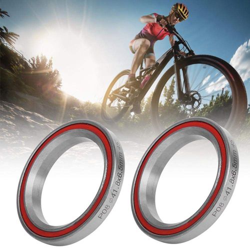 Mountain Bike Headset Bearings, 2 Pieces Mountain Bike 45° Angle 41.8 mm Headset Bearing Steel Steering Wheel Bearing for Road Bike, Mountain Bike