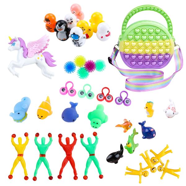 37Stück Fidget Toys Set Anti Stress Toys, Squeeze Spielzeug Finger Toys, Stress-Angst Relief Spielzeug für Kinder und Erwachsene,Beliebt bei ADHS und Autismus, Geburtstagsfeier, Kindertagsgeschenke