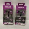 2 Pack - Maxell Bass 13 Wired Earphones - Purple