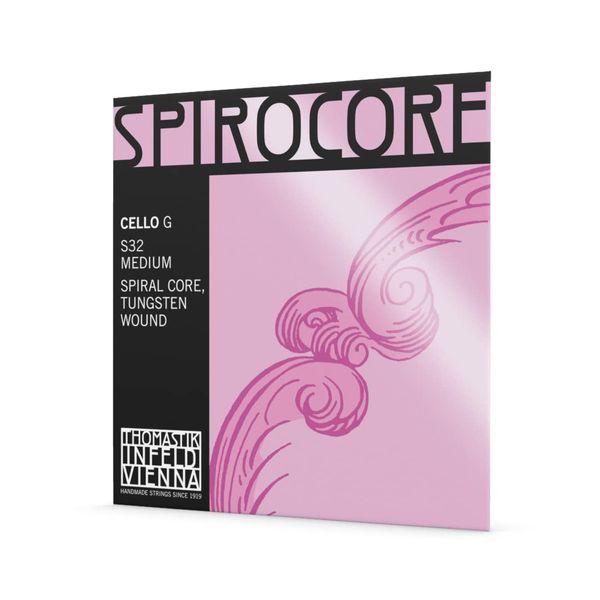 Thomastik single string for cello 4/4 Spirocore - G string spiral rope core, tungsten wound, medium