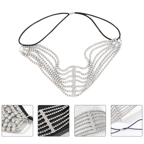 FRCOLOR Crystal Rhinestone Bejewelled Headband Multi- layer Hairband Diamond Headband Sparkly Crystal Headband Bling for Wedding Party