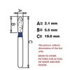 Osung 170TF-22 Dental Diamond Burs, Taper Flat Shape, Standard Grit Multi-Use, (Pack of 5)