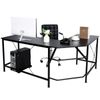 66" Desk Corner Computer L-Shaped Gaming Laptop Table Workstation Office Black 