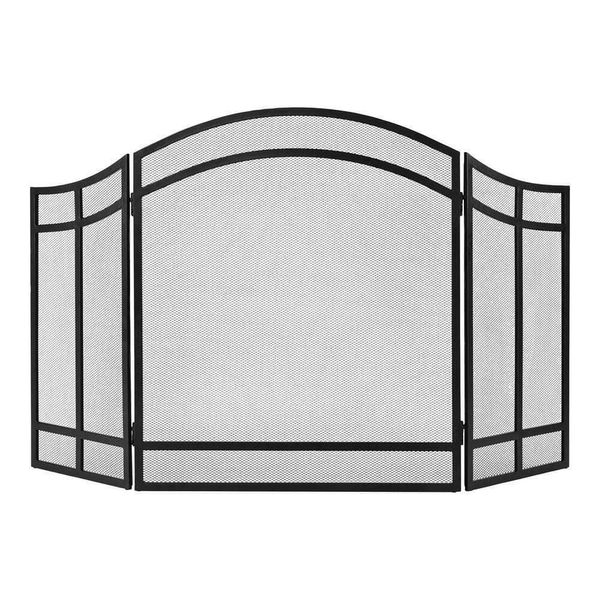 Private Brand Fireplace Screen 27.95"X0.39"X38" 3-Panel+Screen+Steel+See-Through