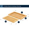 Large Premium Natural Bamboo Bread Cutting Board with Crumb Tray Bread Servi
