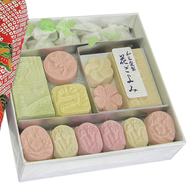 Tomikuya Hanagoyomi (1 Box), Wasanbon Sugar Dried Sweets, Small Box, 2.1 oz (60 g), 1 Box, Kyoto Confectionery, Gift Message Ready