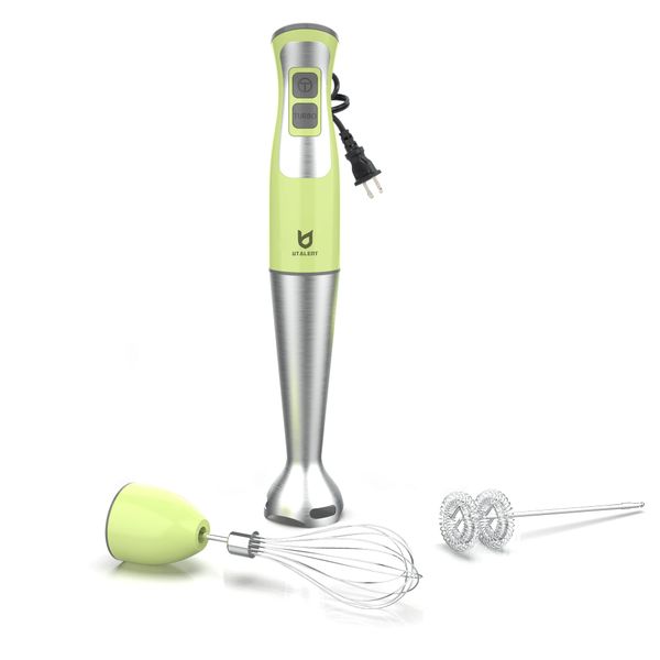 Immersion Hand Blender, UTALENT 3-in-1 8-Speed Stick Blender with Milk Frother, Egg Whisk for Coffee Milk Foam, Puree Baby Food, Smoothies, Sauces and Soups - Green