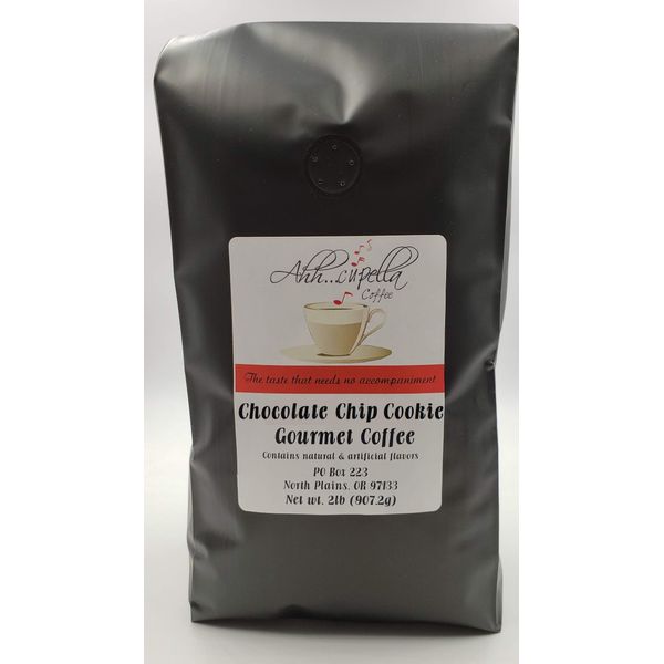 Ahh..Cupella Premium Gourmet Chocolate Chip Cookie Flavored Whole Bean Coffee, 32oz bag