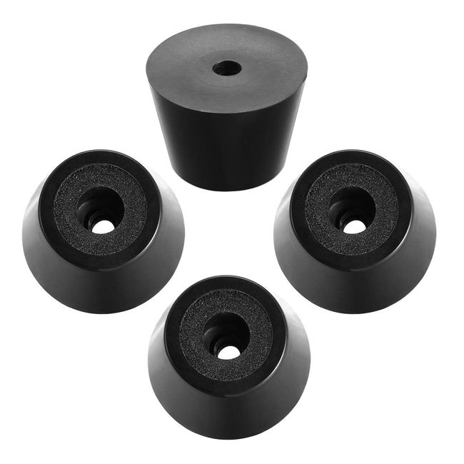 uxcell Rubber Feet Bumper Pads D29x21xH20mm Black with Metal Washer Inserts Pack of 4