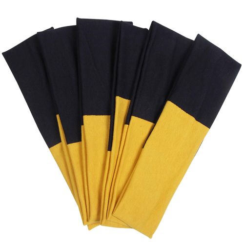 ICObuty Headbands Hairband Exercise Bands Cotton Soft and Stretchy Elastic Solid Color (Navy blue/Gold)