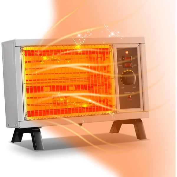 Radiant Heater Electric Space Heater Fast Heating with Adjustable Thermostat, Po