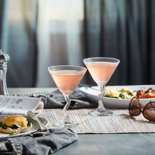 Libbey Z-Stem Martini Glass 9.1oz / 260ml - Set of 4 Glassware, Wonky Glasses, Funky Cocktail Glasses