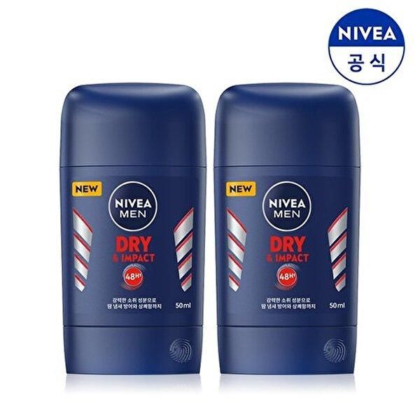 [Nivea] Nivea Men Deodorant Stick Dry &amp; Impact 50mlX2