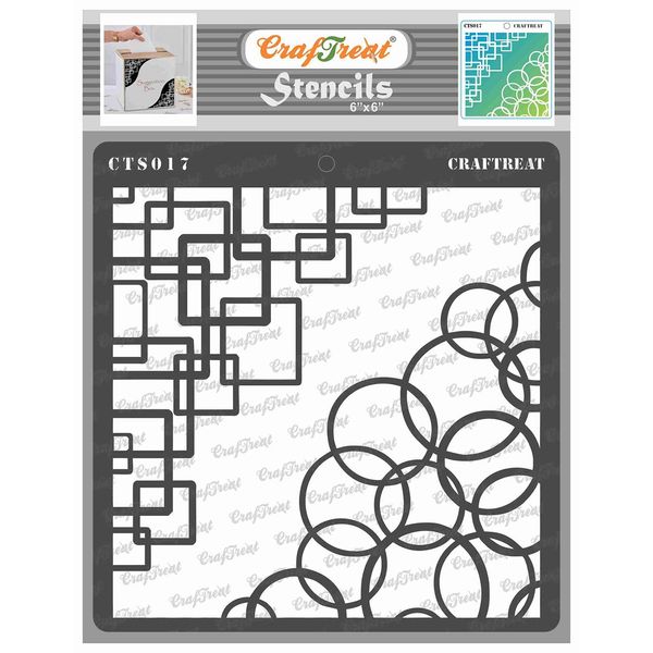 CrafTreat Geometric Corner Stencils for Painting on Wood, Wall, Tile, Canvas, Paper, Fabric and Floor - Retro Corner Stencil - 6x6 Inches - Reusable DIY Art and Craft Stencils