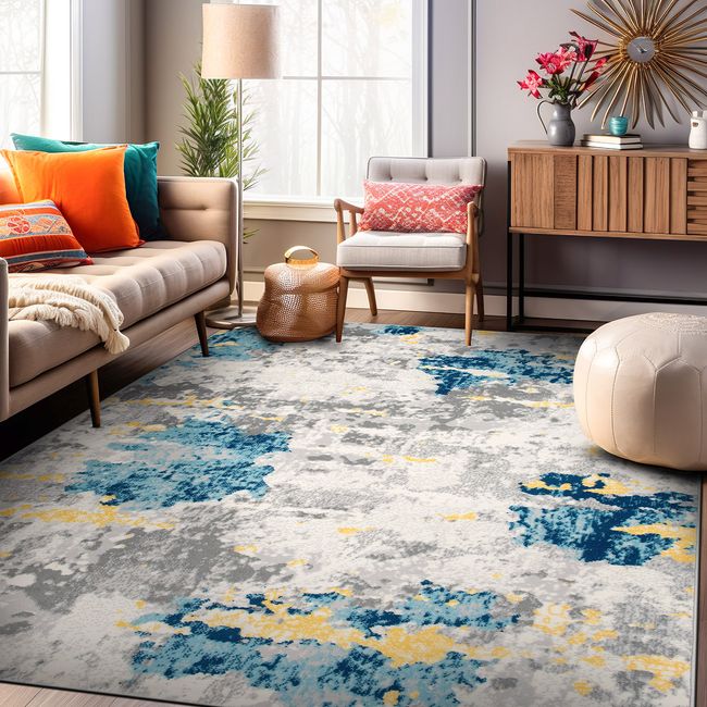 Rugshop Area Rugs Distressed Abstract Pattern Carpet Rugs for Living Room 8x10